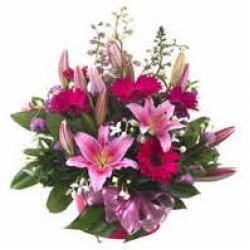 pembe lilyum şık aranjman